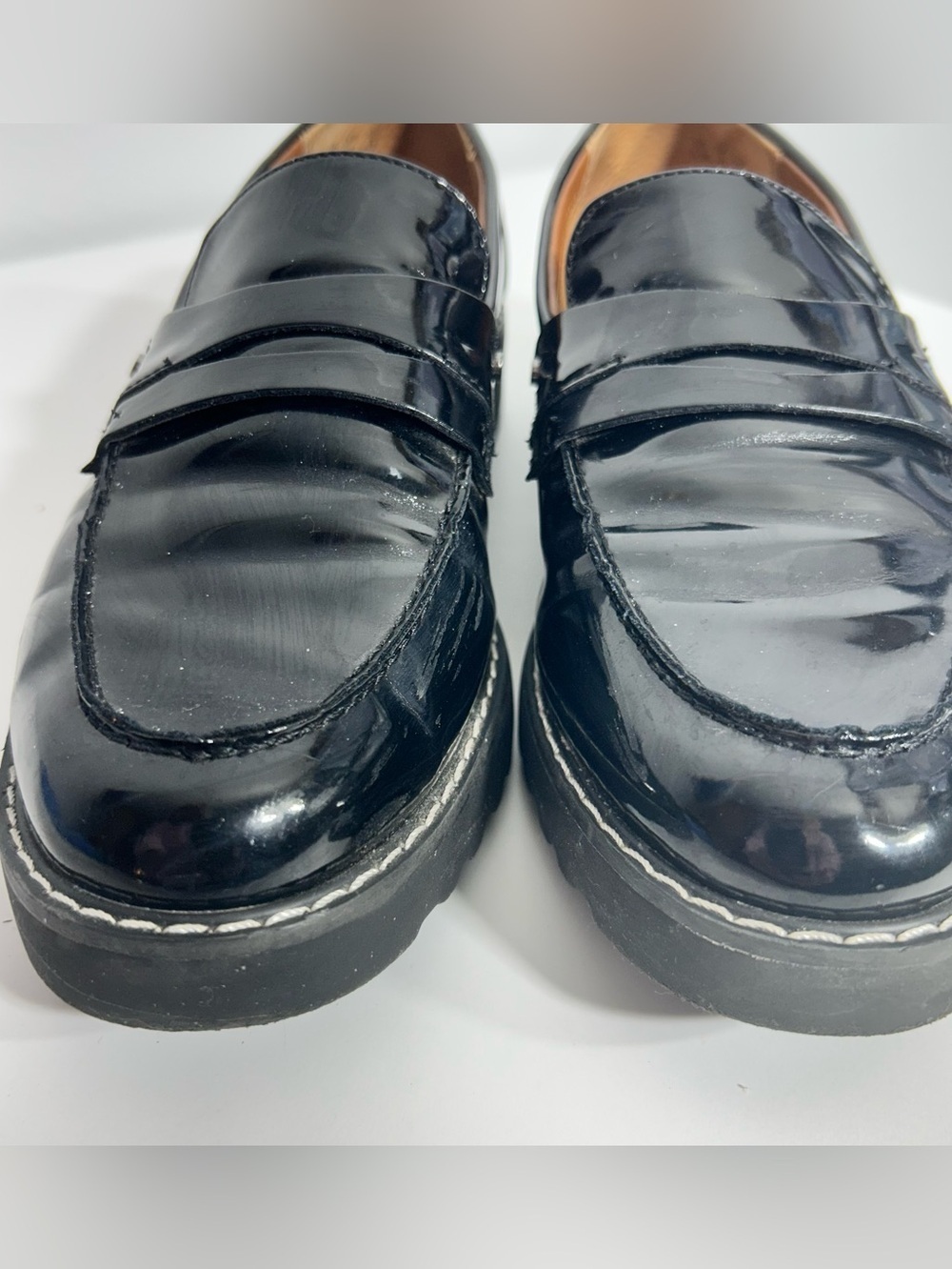 Franco Sarto Women’s Black Patent Leather Slip-On Loafers Size 8.5 - Picture 2 of 14